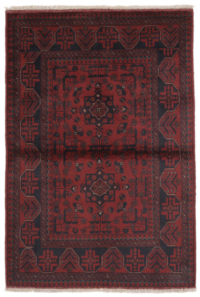 101X147 Χαλι Afghan Khal Mohammadi Ανατολής Μαύρα/Σκούρο Κόκκινο (Μαλλί, Αφγανικά) Carpetvista