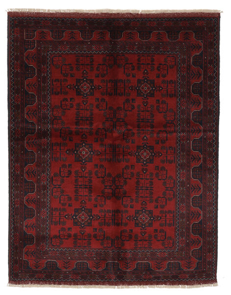 153X195 Alfombra Oriental Afghan Khal Mohammadi Negro/Rojo Oscuro (Lana, Afganistán)