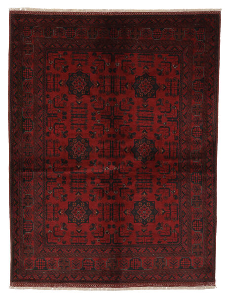 156X205 Dywan Orientalny Afgan Khal Mohammadi Czarny/Ciemnoczerwony (Wełna, Afganistan) Carpetvista