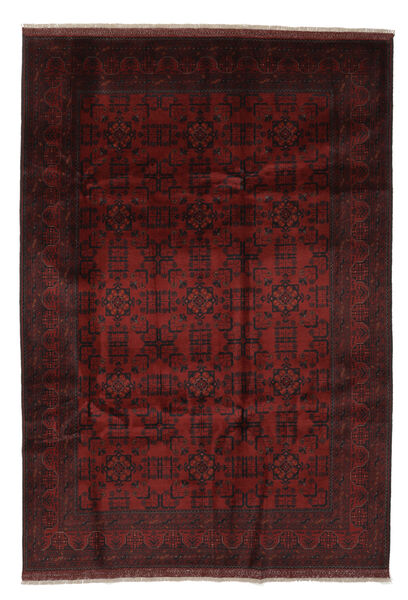  201X299 Afghan Khal Mohammadi Teppe Svart/Mørk Rød Afghanistan Carpetvista