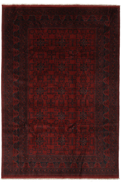 Tapis D'orient Afghan Khal Mohammadi 203X292 Noir/Rouge Foncé (Laine, Afghanistan)