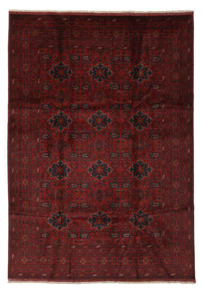 205X291 絨毯 オリエンタル アフガン Khal Mohammadi ブラック/ダークレッド (ウール, アフガニスタン) Carpetvista