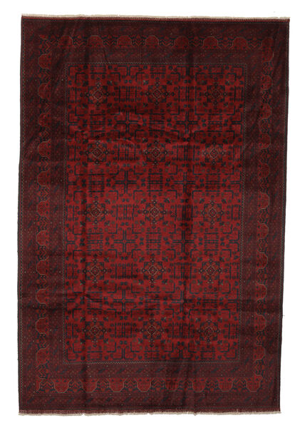  209X300 Afghan Khal Mohammadi Teppe Svart/Mørk Rød Afghanistan Carpetvista