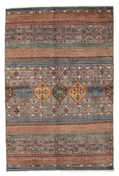 絨毯 Shabargan 166X252 茶色/ブラック (ウール, アフガニスタン)