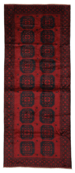 絨毯 オリエンタル バルーチ 140X340 廊下 カーペット ブラック/ダークレッド (ウール, アフガニスタン)