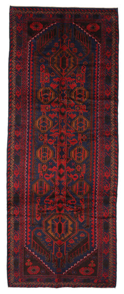 144X380 絨毯 オリエンタル バルーチ 廊下 カーペット ブラック/ダークレッド (ウール, アフガニスタン) Carpetvista