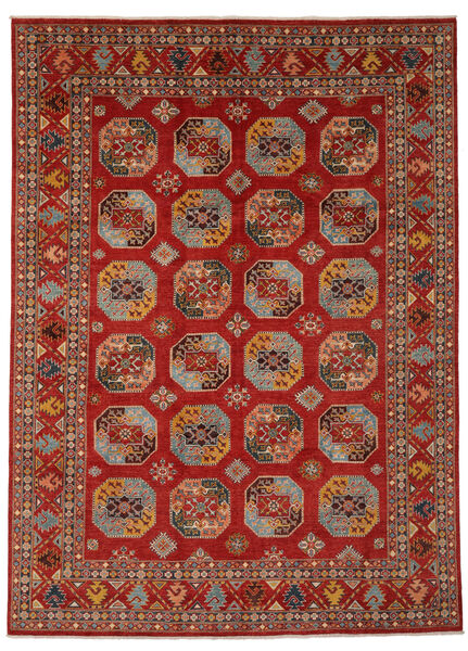  246X337 Kazak Fine Teppe Mørk Rød/Svart Afghanistan Carpetvista