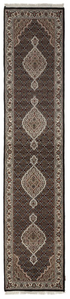 絨毯 オリエンタル タブリーズ Royal 79X375 廊下 カーペット ブラック/茶色 (ウール, インド)