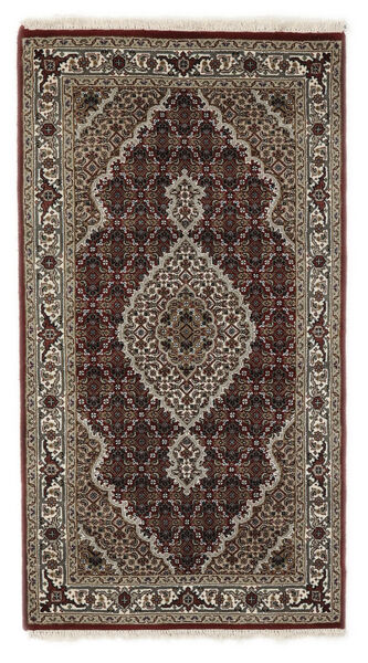 90X168 絨毯 タブリーズ Royal オリエンタル ブラック/茶色 (ウール, インド) Carpetvista