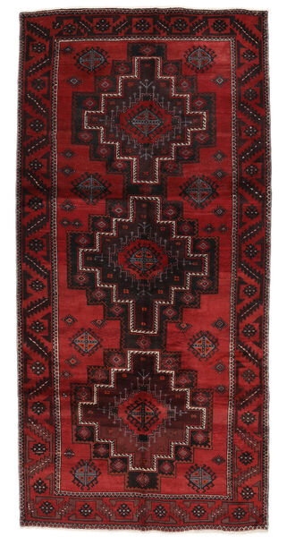 148X304 絨毯 オリエンタル バルーチ 廊下 カーペット ブラック/ダークレッド (ウール, ペルシャ/イラン) Carpetvista