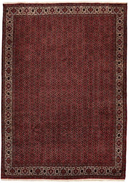 Bidjar Mit Seide Teppich 250X357 Schwarz/Dunkelrot Großer Wolle, Persien/Iran
