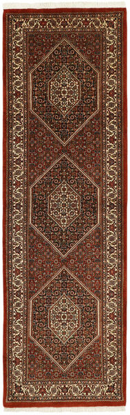 絨毯 ビジャー シルク製 75X234 廊下 カーペット ブラック/茶色 (ウール, ペルシャ/イラン)