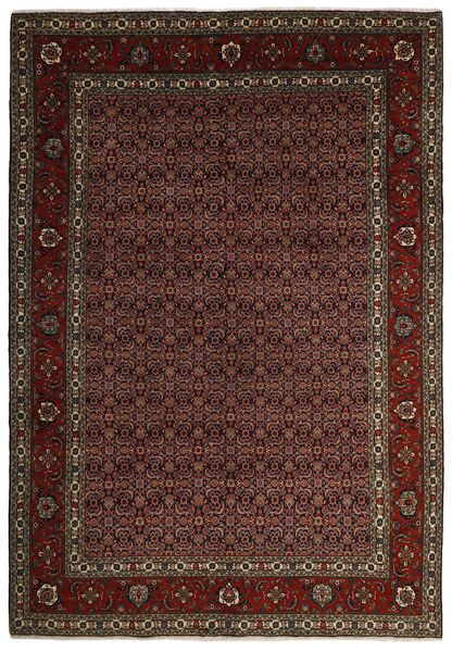  Orientalischer Täbriz 40 Raj Teppich 199X287 Schwarz/Braun Persien/Iran