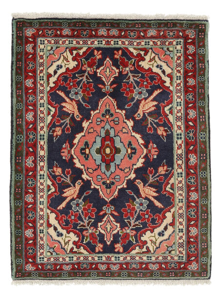 絨毯 ペルシャ アサダバード 62X81 ブラック/ダークレッド (ウール, ペルシャ/イラン)
