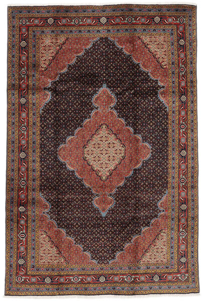 絨毯 ペルシャ アルデビル Fine 196X293 ブラック/ダークレッド (ウール, ペルシャ/イラン)