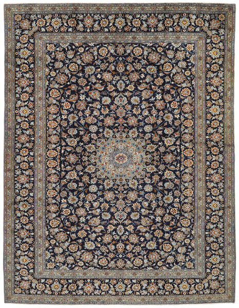 315X405 Tapis D'orient Kashan Fine Marron/Noir Grand (Laine, Perse/Iran) Carpetvista