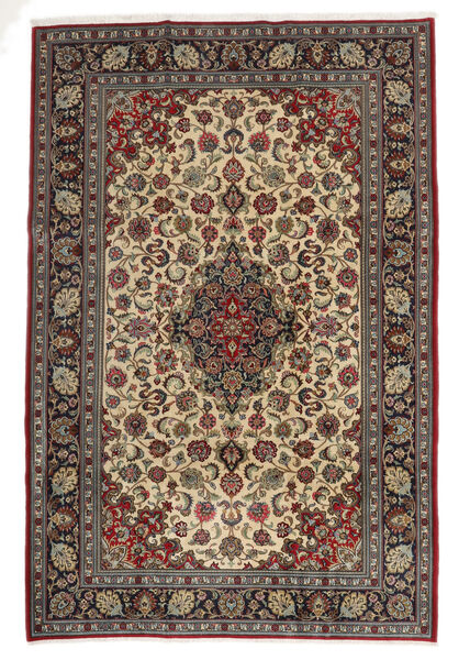  Oriental Qum Kork/Silk Rug 200X300 Brown/Black Wool, Persia/Iran Carpetvista