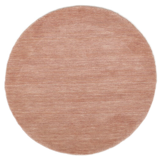 Handloom Ø 100 Small Terracotta Plain (Single Colored) Round Wool Rug
