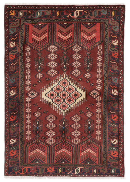  123X181 Hamadan Vloerkleed Zwart/Donkerrood Perzië/Iran Carpetvista