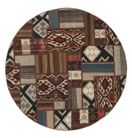 Kilim Patchwork Rug Ø 150 Round Wool, Persia/Iran Carpetvista