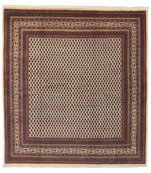  Orientalischer Sarough Sherkat Farsh Teppich 202X222 Quadratisch Schwarz/Braun Wolle, Persien/Iran Carpetvista