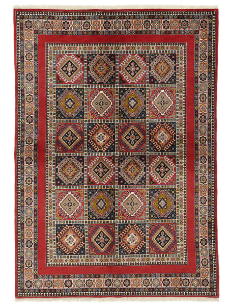 Tapete Yalameh 164X236 Vermelho Escuro/Preto (Lã, Pérsia/Irão)