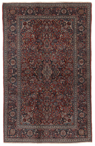 132X207 Tappeto Keshan Fine Orientale Nero/Rosso Scuro (Lana, Persia/Iran) Carpetvista