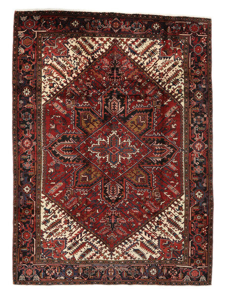  Heriz Rug 213X281 Persian Wool Black/Dark Red Carpetvista