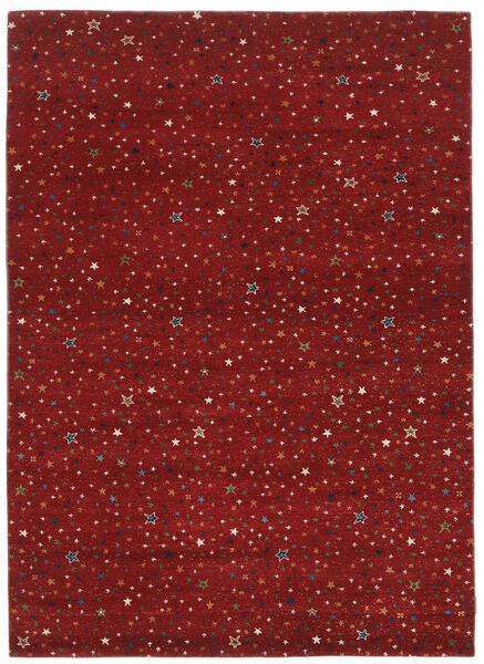 174X243 Tapete Gabbeh Loribaft Moderno Preto/Vermelho Escuro (Lã, Índia) Carpetvista