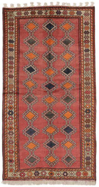 Tapete Persa Hamadã 125X228 Vermelho Escuro/Preto (Lã, Pérsia/Irão)