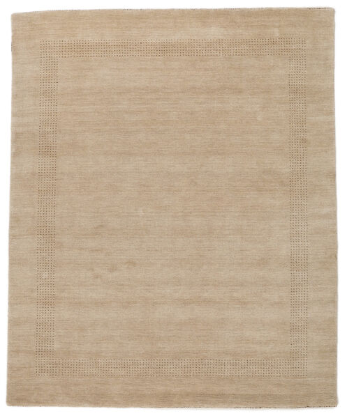 Handloom Gabba 200X250 Beige Plain (Single Colored) Wool Rug