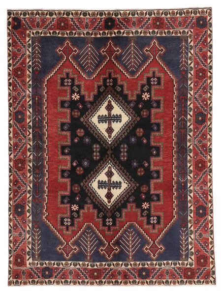  Orientalsk Afshar Tæppe 159X210 Sort/Mørkerød Uld, Persien/Iran Carpetvista
