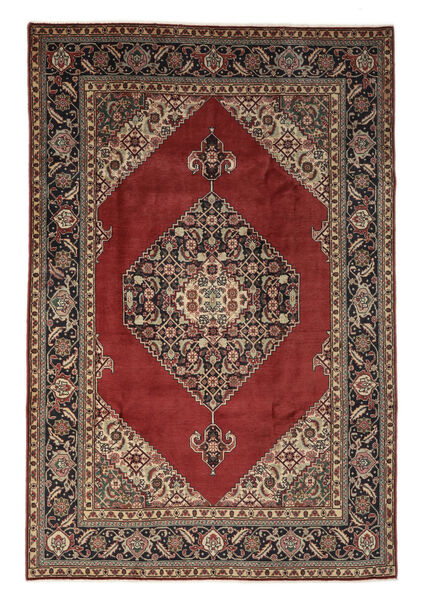 絨毯 タブリーズ 205X305 ブラック/茶色 (ウール, ペルシャ/イラン)