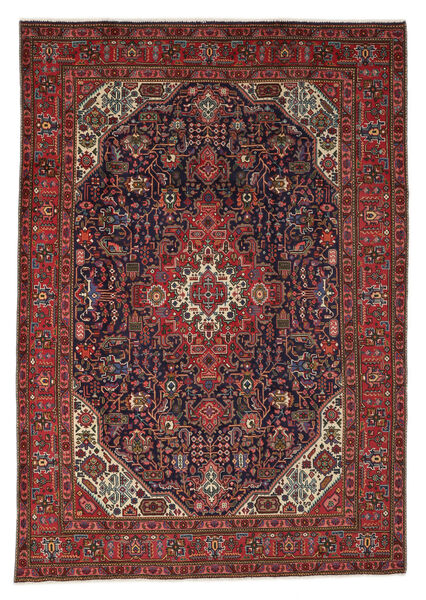 Tapete Tabriz 206X292 Preto/Vermelho Escuro (Lã, Pérsia/Irão)