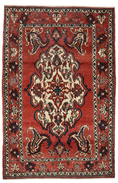 129X199 絨毯 オリエンタル バクティアリ ダークレッド/ブラック (ウール, ペルシャ/イラン) Carpetvista