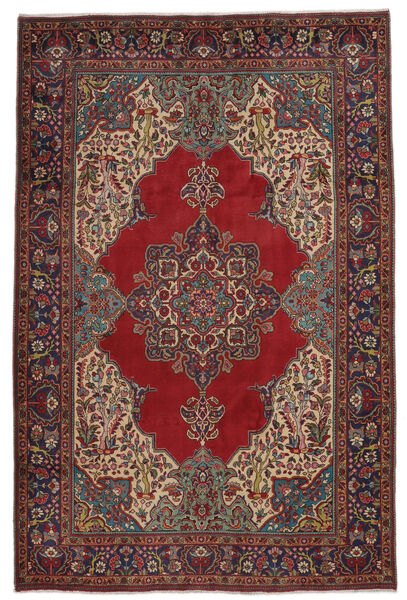  205X310 Tabriz Teppe Svart/Mørk Rød Persia/Iran Carpetvista