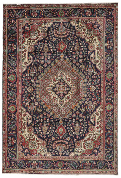  Persian Tabriz Rug 210X309 Black/Brown Carpetvista