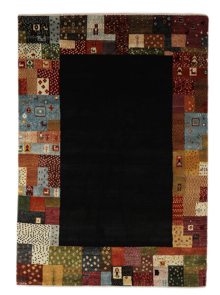 Alfombra Gabbeh Loribaft 170X238 Negro/Marrón (Lana, India)