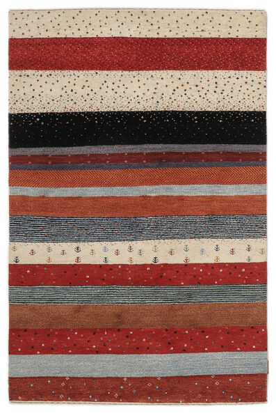 120X183 Gabbeh Loribaft Teppich Moderner Dunkelrot/Schwarz (Wolle, Indien) Carpetvista