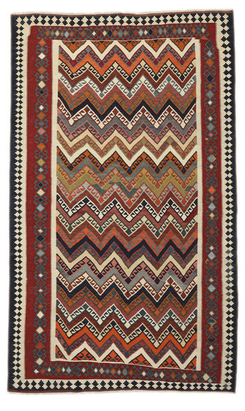 Tappeto Persiano Kilim Vintage 154X252 Nero/Rosso Scuro (Lana, Persia/Iran)