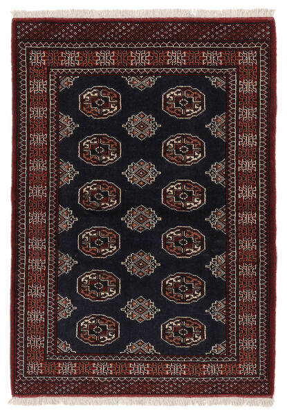  102X148 Turkaman Teppe Svart/Mørk Rød Persia/Iran Carpetvista