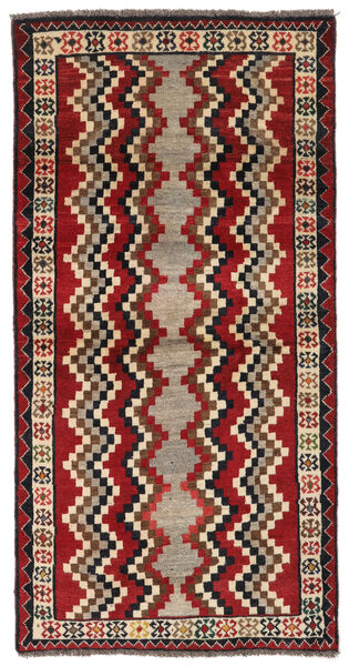 104X203 Dywan Orientalny Kaszkaj Ciemnoczerwony/Czarny (Wełna, Persja/Iran) Carpetvista