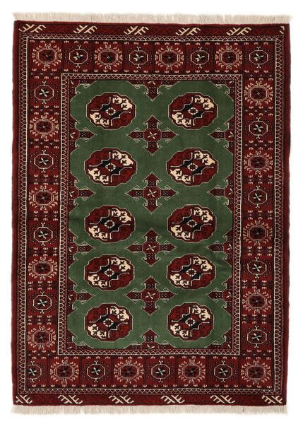  110X150 Turkaman Teppe Svart/Mørk Rød Persia/Iran Carpetvista