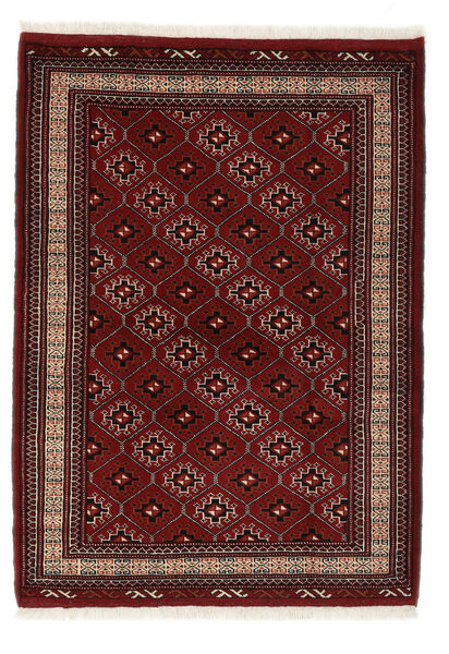  108X150 Turkaman Teppe Svart/Mørk Rød Persia/Iran Carpetvista