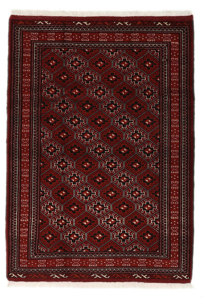 Tapis Persan Turkaman 105X150 Noir/Rouge Foncé (Laine, Perse/Iran)