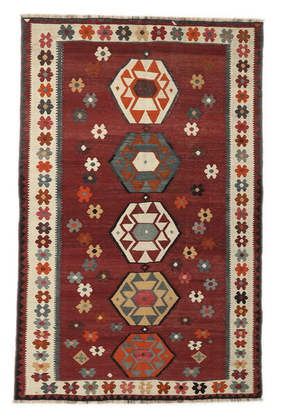 絨毯 キリム ヴィンテージ 160X247 ダークレッド/ブラック (ウール, ペルシャ/イラン)