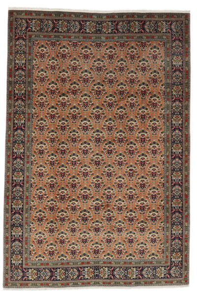  Persischer Täbriz 40 Raj Teppich 198X290 Braun/Schwarz ( Persien/Iran)