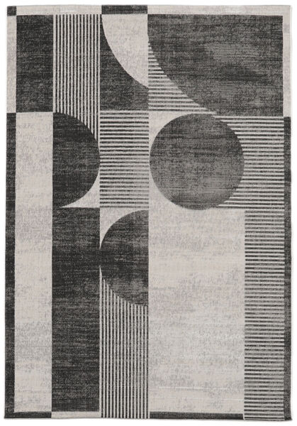  300X400 Geometric Large Deco Rug - Black/Off White