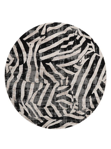   Ø 240 Nalori Black/Beige Round Large Rug