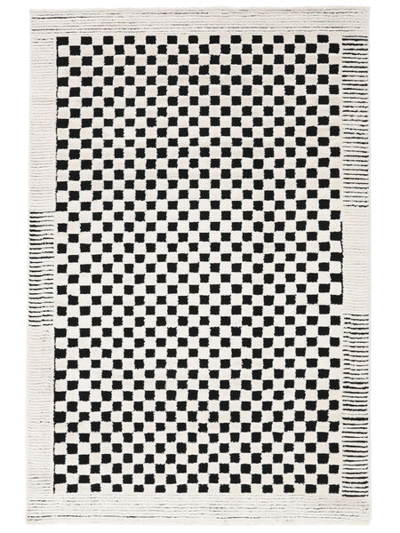 Gambit 140X200 Small Cream White/Black Checkered Rug